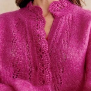 Sezane ANGIE Crochet Cardigan